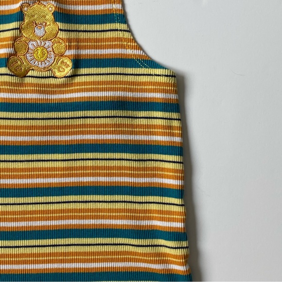 Care Bears Size Small 6 7 Funshine Bear Orange Green Tank Top Stripes Girls EUC - Picture 7 of 16